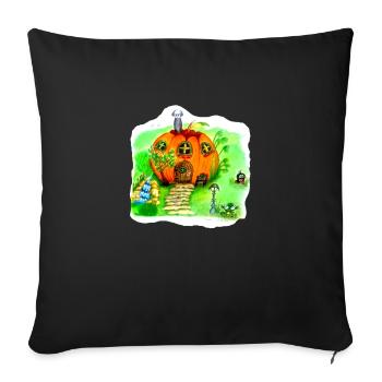 Fairytale Pumpkin House - Sofa pillowcase 17,3'' x 17,3'' (45 x 45 cm) - black - Front
