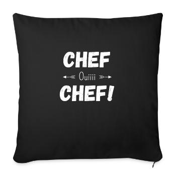 Chef oui chef - Housse de coussin décorative 45 x 45 cm - noir - Devant