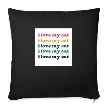 I love my cat - Sofakissenbezug 45 x 45 cm - Schwarz - Vorne