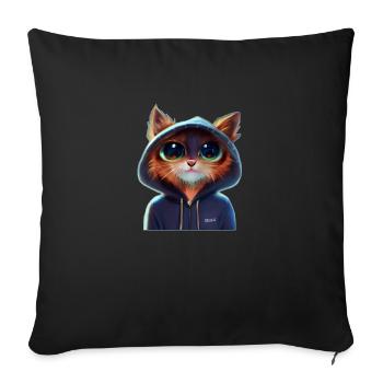 Katze mit Pullover 1 - Sofakissenbezug 45 x 45 cm - Schwarz - Vorne