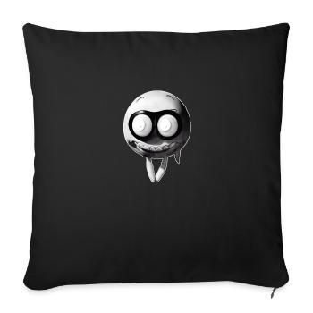 flying smilie - Sofa pillowcase 17,3'' x 17,3'' (45 x 45 cm) - black - Front
