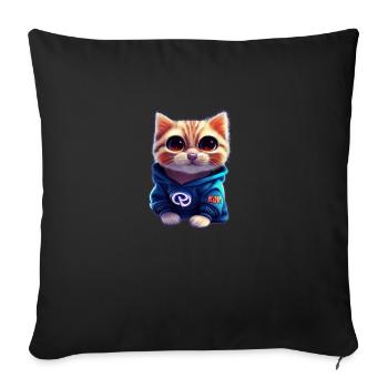 Baby cat with sweater - Sofa pillowcase 17,3'' x 17,3'' (45 x 45 cm) - black - Front