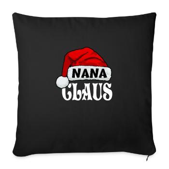 Weihnachtsoma Nana Claus - Sofakissenbezug 45 x 45 cm - Schwarz - Vorne