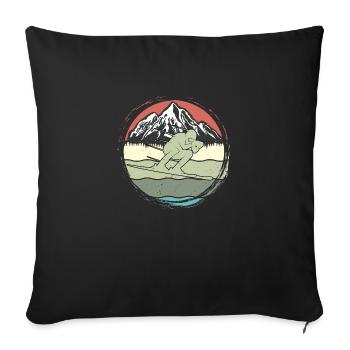 Ski vintage Retro Mountain Skier Gift Funny Skiing - Sofa pillowcase 17,3'' x 17,3'' (45 x 45 cm) - black - Front