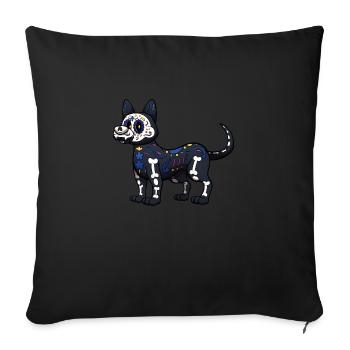 Day Of The Dead Dog - Sofa pillowcase 17,3'' x 17,3'' (45 x 45 cm) - black - Front