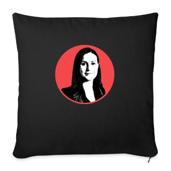 Sanna Marin - Ministerpräsidentin von Finnland - Sofakissenbezug 45 x 45 cm - Schwarz - Vorne