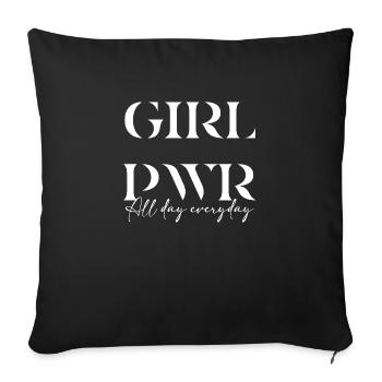 Girl power - Sofa pillowcase 17,3'' x 17,3'' (45 x 45 cm) - black - Front