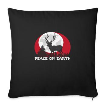 Peace on Earth - Sofa pillowcase 17,3'' x 17,3'' (45 x 45 cm) - black - Front