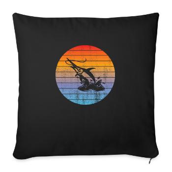 Pêche Pêche Hameçons De pêche Pêche Pêche Pêcheur Pêcheur - Housse de coussin décorative 45 x 45 cm - noir - Devant
