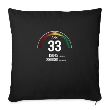 Anniversaire 33 ans Compteur - Housse de coussin décorative 45 x 45 cm - noir - Devant