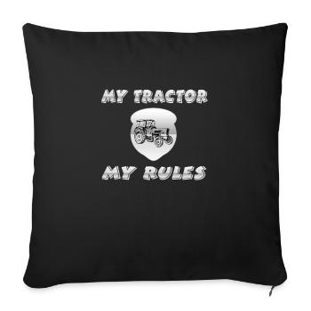 Tractor - Sofa pillowcase 17,3'' x 17,3'' (45 x 45 cm) - black - Front
