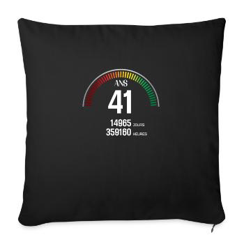 Anniversaire 41 ans Compteur - Housse de coussin décorative 45 x 45 cm - noir - Devant