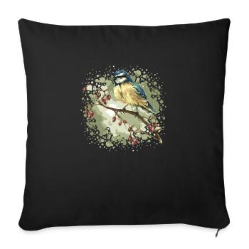 Colorful bird - Sofa pillowcase 17,3'' x 17,3'' (45 x 45 cm) - black - Front