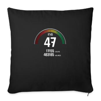 Anniversaire 47 ans Compteur - Housse de coussin décorative 45 x 45 cm - noir - Devant