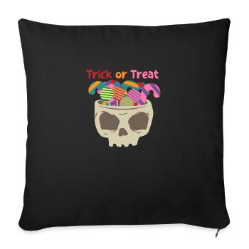 Sweets otherwise there are sour - skulls with sweets - Sofa pillowcase 17,3'' x 17,3'' (45 x 45 cm) - black - Front