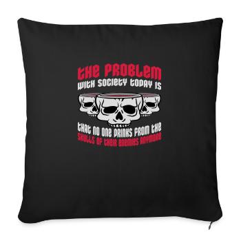 drinks from enemies skulls - Sofakissenbezug 45 x 45 cm - Schwarz - Vorne