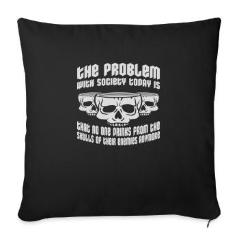 drinks from enemies skulls - Sofa pillowcase 17,3'' x 17,3'' (45 x 45 cm) - black - Front