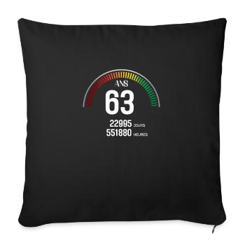 Anniversaire 63 ans Compteur - Housse de coussin décorative 45 x 45 cm - noir - Devant