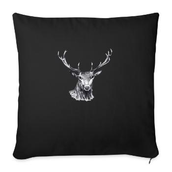 Deer - Sofa pillowcase 17,3'' x 17,3'' (45 x 45 cm) - black - Front
