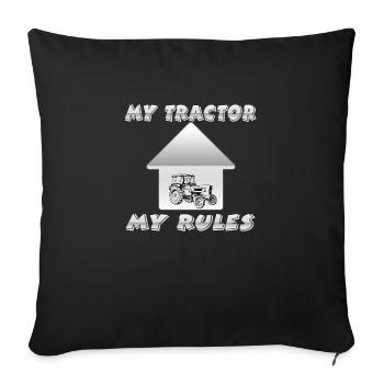 Tractor - Sofa pillowcase 17,3'' x 17,3'' (45 x 45 cm) - black - Front