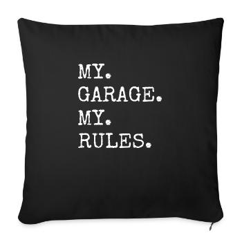 Bday Badass Mécanicien T-shirts Chemise de baseball - Housse de coussin décorative 45 x 45 cm - noir - Devant
