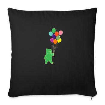 Birthday Gummy Bears Balloons Child Gift - Sofa pillowcase 17,3'' x 17,3'' (45 x 45 cm) - black - Front