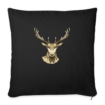 Cerf - Housse de coussin décorative 45 x 45 cm - noir - Devant