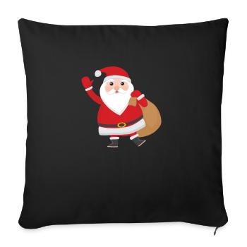 Pere Noel niedlich - Sofakissenbezug 45 x 45 cm - Schwarz - Vorne