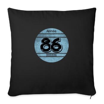 Vignette auto vintage 1986 - Housse de coussin décorative 45 x 45 cm - noir - Devant