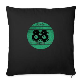 Vignette auto vintage 1988 - Housse de coussin décorative 45 x 45 cm - noir - Devant