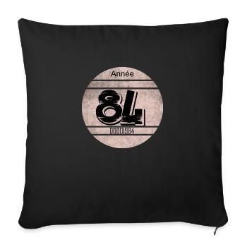 Vignette auto vintage 1984 - Housse de coussin décorative 45 x 45 cm - noir - Devant