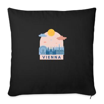 Austria Austria Vienna Vienna Design Europe - Sofa pillowcase 17,3'' x 17,3'' (45 x 45 cm) - black - Front
