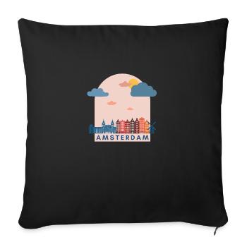 Netherlands Holland Amsterdam Design Europa Europe - Sofa pillowcase 17,3'' x 17,3'' (45 x 45 cm) - black - Front