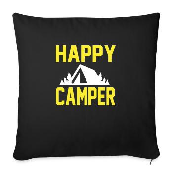 Happy Camper - Housse de coussin décorative 45 x 45 cm - noir - Devant