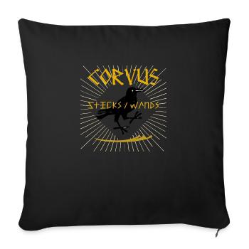 Bâtons et baguettes Corvus - Housse de coussin décorative 45 x 45 cm - noir - Devant