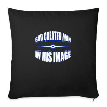 God Created Man - Sofa pillowcase 17,3'' x 17,3'' (45 x 45 cm) - black - Front