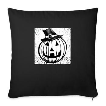 Halloween Spooky Pumpkin Lantern 6 - Sofa pillowcase 17,3'' x 17,3'' (45 x 45 cm) - black - Front