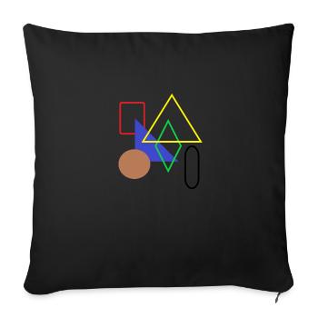 Formes de base Géométrie Formes géométriques Motifs - Housse de coussin décorative 45 x 45 cm - noir - Devant