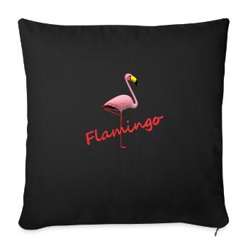 flamingo animal cute pretty chic cute beautiful - Sofa pillowcase 17,3'' x 17,3'' (45 x 45 cm) - black - Front