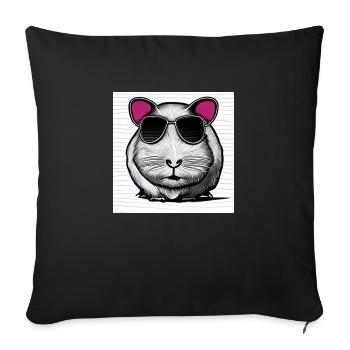 Lunettes de soleil cool cochon d’Inde design amusant 5 - Housse de coussin décorative 45 x 45 cm - noir - Devant