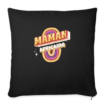 Maman Africaine - Housse de coussin décorative 45 x 45 cm - noir - Devant