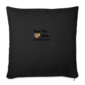 See The Able Not The Label - Sofa pillowcase 17,3'' x 17,3'' (45 x 45 cm) - black - Front