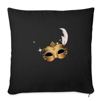 Venisian mask ball costume - Sofa pillowcase 17,3'' x 17,3'' (45 x 45 cm) - black - Front