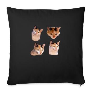 Kitties cat Cool and Cute Sticker Pack - Sofa pillowcase 17,3'' x 17,3'' (45 x 45 cm) - black - Front