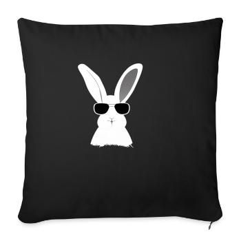 Hase Haustier Tier cool Sonnenbrillen Hasen Design - Sofakissenbezug 45 x 45 cm - Schwarz - Vorne