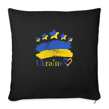 Ukraine - Housse de coussin décorative 45 x 45 cm - noir - Devant