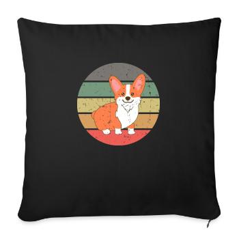 Amoureux des chiens Gallois Corgi Pembroke - Housse de coussin décorative 45 x 45 cm - noir - Devant