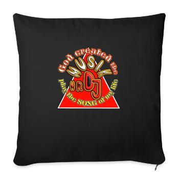 Got Created the musik - Sofa pillowcase 17,3'' x 17,3'' (45 x 45 cm) - black - Front