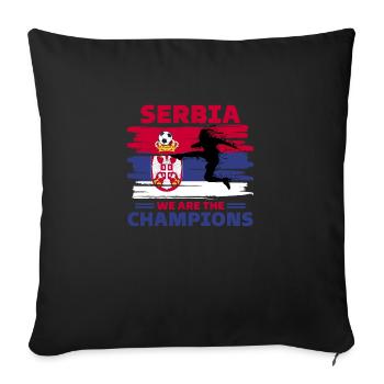 Serbie Football 2022 supporter Serbie Football - Housse de coussin décorative 45 x 45 cm - noir - Devant