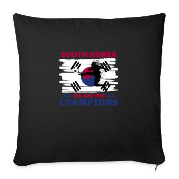 South Korea Football 2022 supporter of Korea football - Sofa pillowcase 17,3'' x 17,3'' (45 x 45 cm) - black - Front